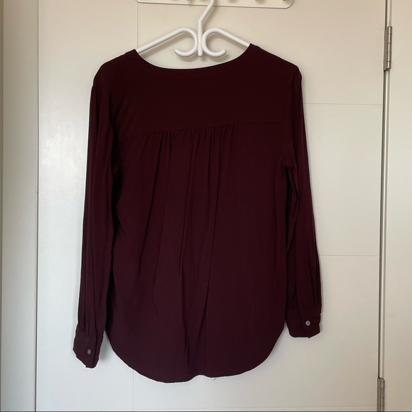 Loft burgundy blouse. - Picture 2 of 3